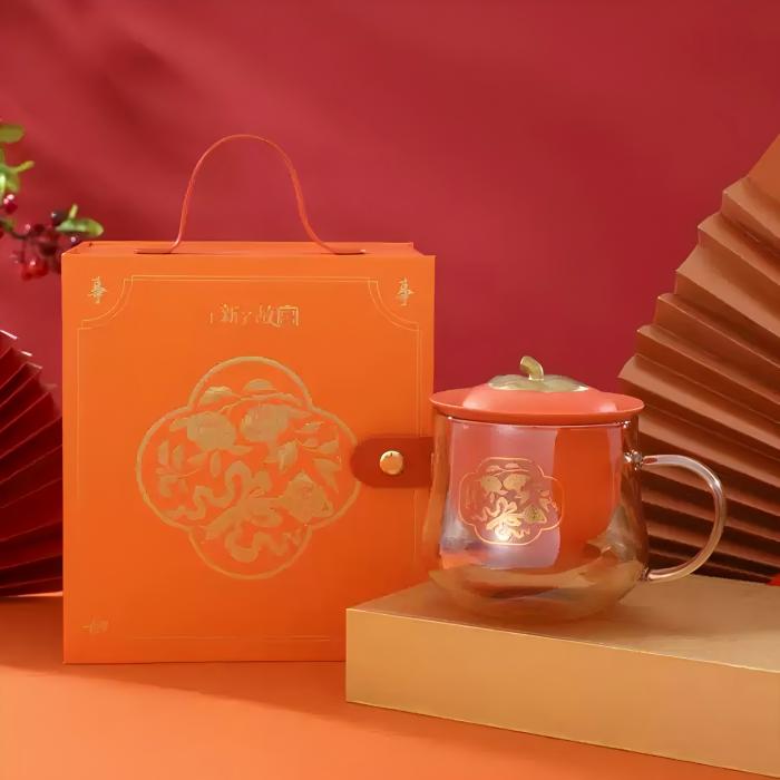 Shangxinle Forbidden City Persimmon-Shaped Glass Tea Cup