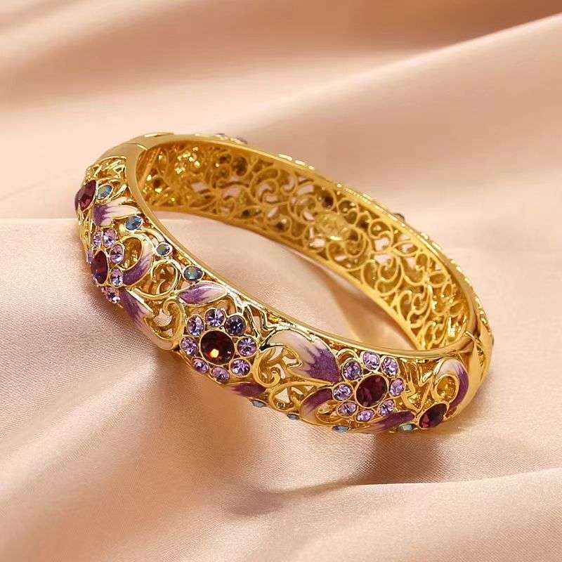 The Cloisonne Enameled Bracelet Large-Circle Women's