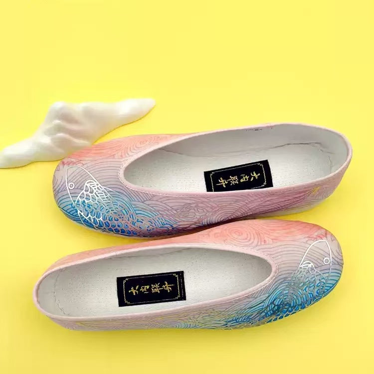 Neilan Sheng Wenyao Fish Ripple-Patterned Flats Women's Shoes