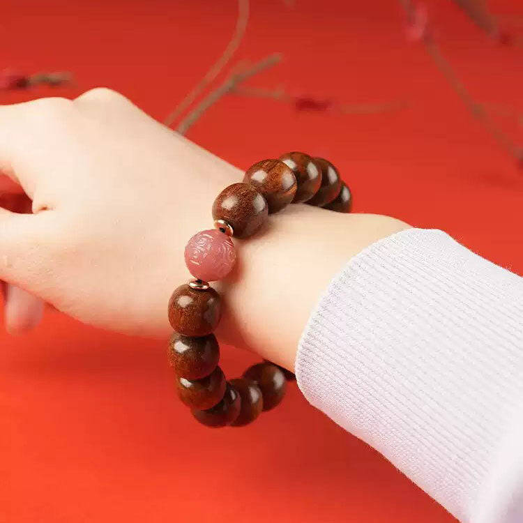 Shangxinle Forbidden City Papua New Guinea Rosewood Spiral Bead Bracelet