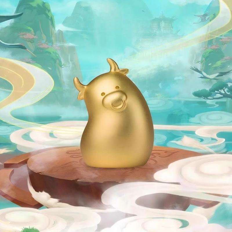 Shangxinle Forbidden City Cute Cartoon Cattle Copper Ornament