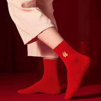 The Palace Museum Success Upon Arrival Fortune Horse Men's Red Sock Set