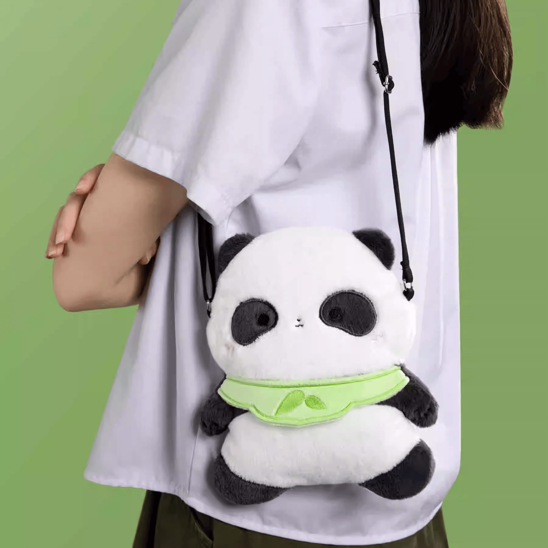 The Palace Museum Panda & Calligraphy Art Plush Crossbody Bag