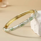 The Cloisonne Enamel Bangle with Delicate Band & Floral Pattern Women's