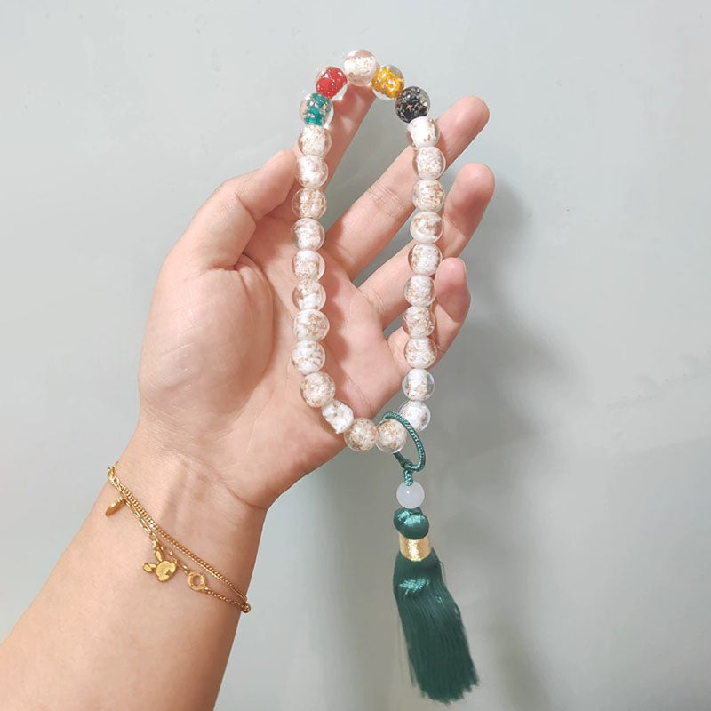 Shangxinle Forbidden City Glaze Colorful Handheld Prayer Beads Bracelet