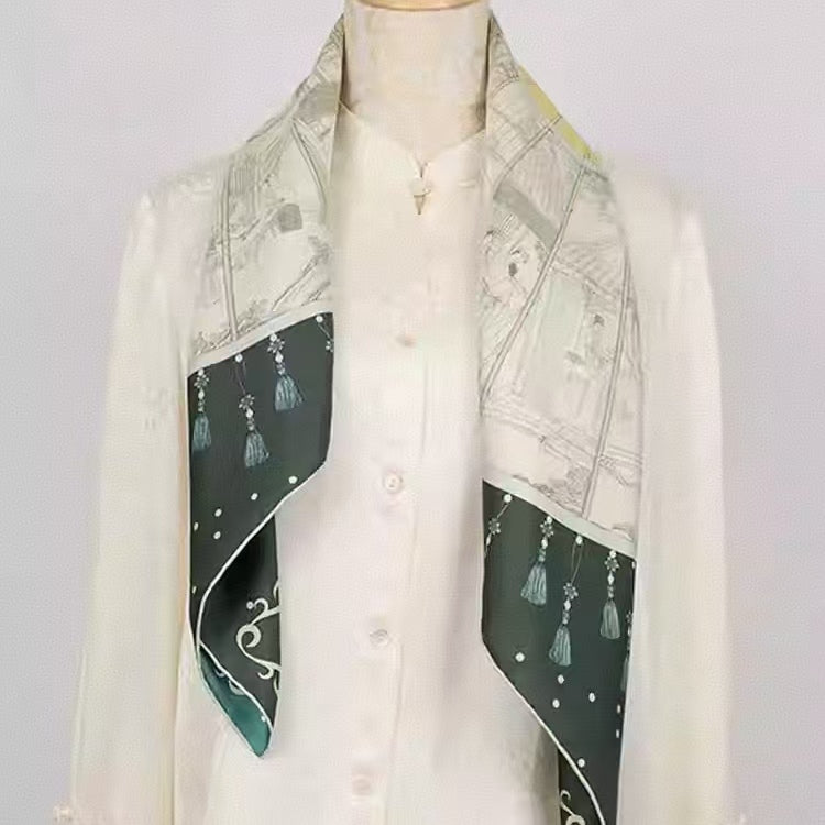 Rui Fu Xiang Mulberry Silk Square Women's Scarfs 2