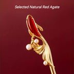 The Palace Museum Koi Red Agate Hairpin