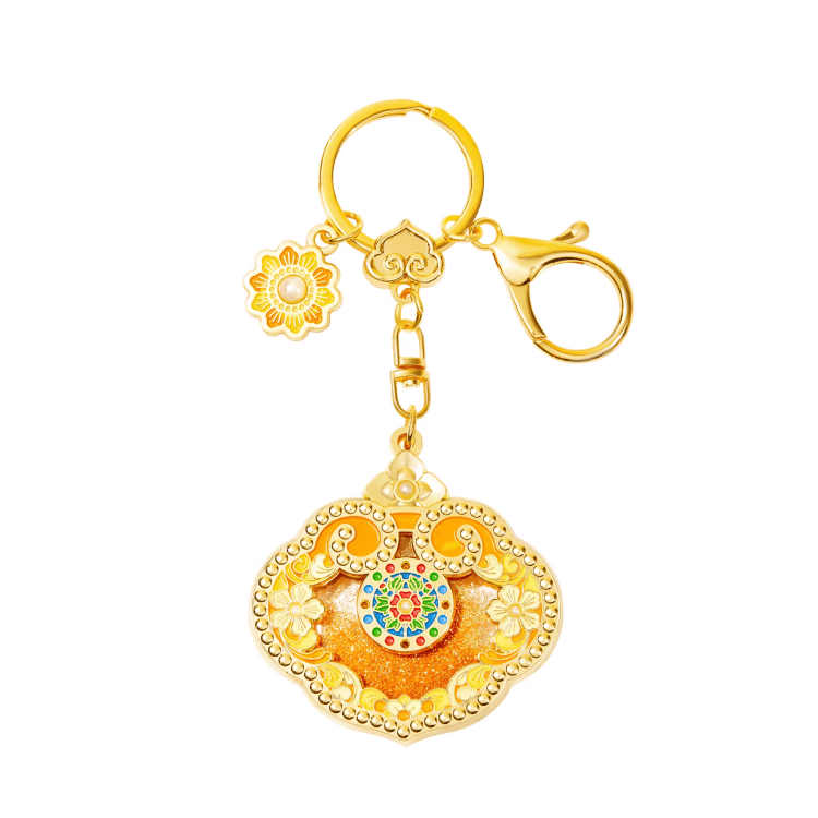 The Palace Museum Chased Ruyi Scepter & Pearl-Jade Quicksand Keychain