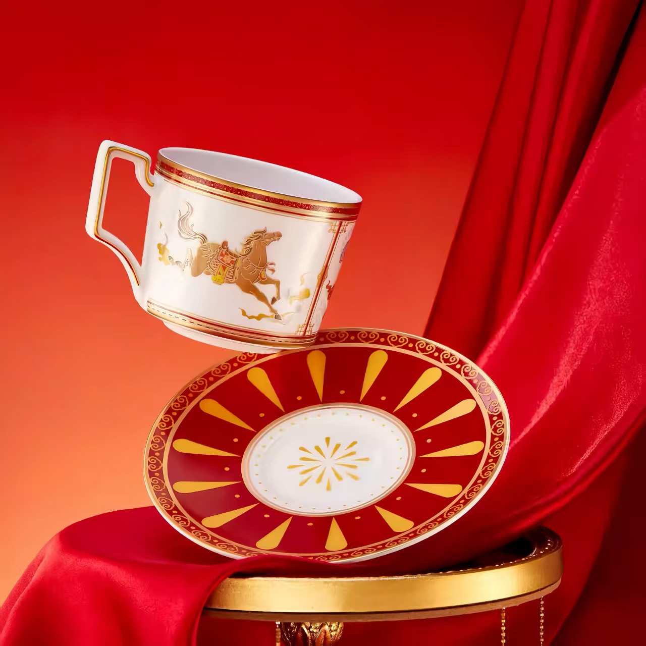 The Palace Museum Celestial Horse Auspicious Cup & Saucer Creative Gift Set Coffee Mug