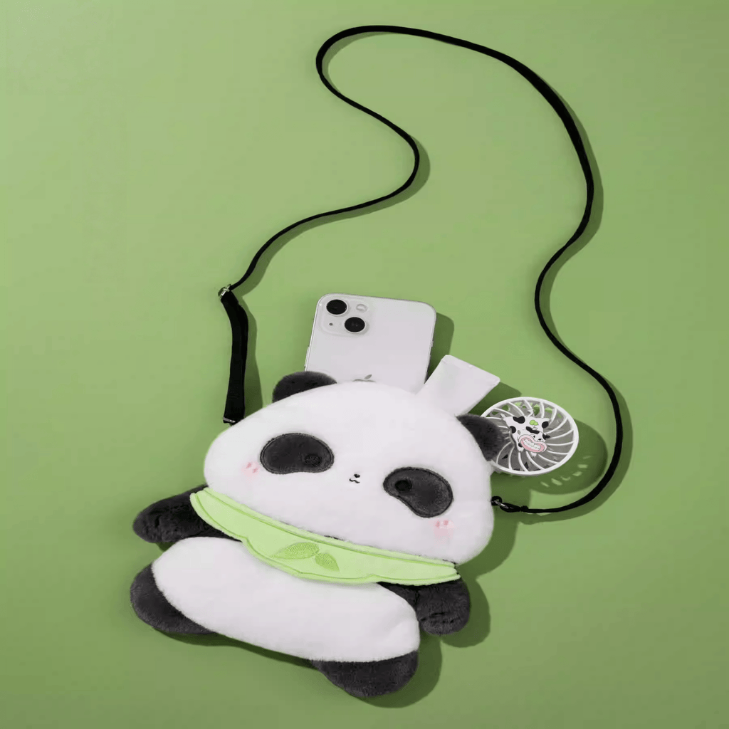 The Palace Museum Panda & Calligraphy Art Plush Crossbody Bag
