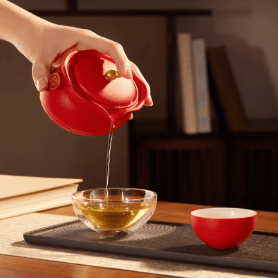 The Palace Museum Fortune Blessing Pouch Travel Gaiwan Set