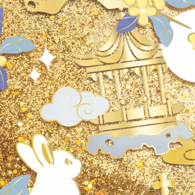 The Palace Museum Little Jade Rabbit Quicksand Silicone Coaster