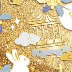 The Palace Museum Little Jade Rabbit Quicksand Silicone Coaster