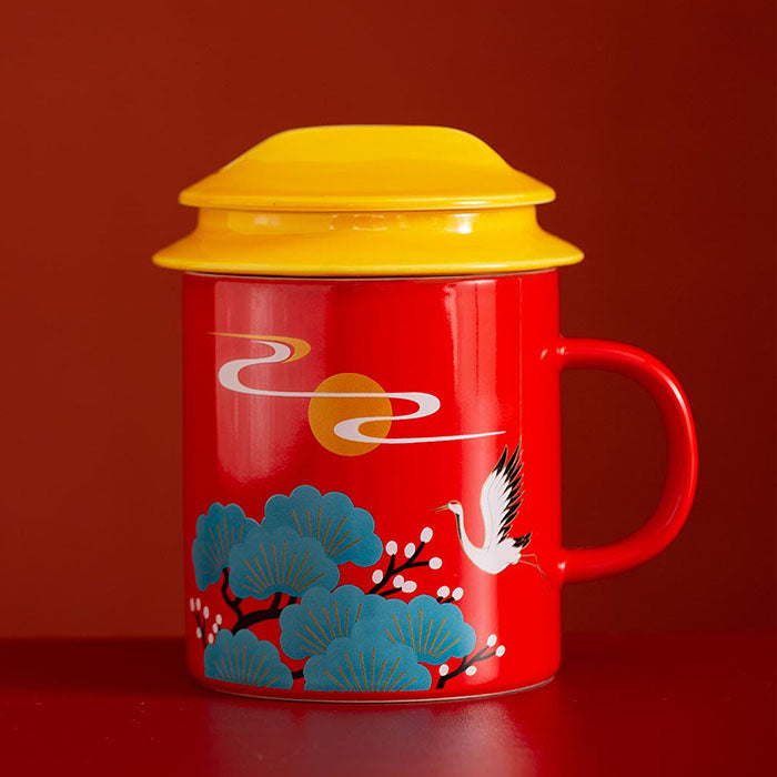 Shangxinle Forbidden City Auspicious Crane Ceramic Tea Cup