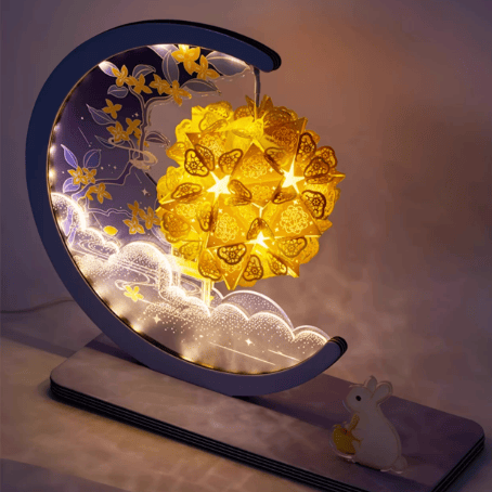 The Palace Museum Blossom & Moonlit Night Paper Carving Lamp