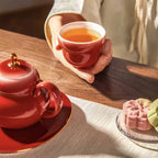 The Palace Museum Hongyun Fulu Lamb's Fat Jade Clay Teaware Set