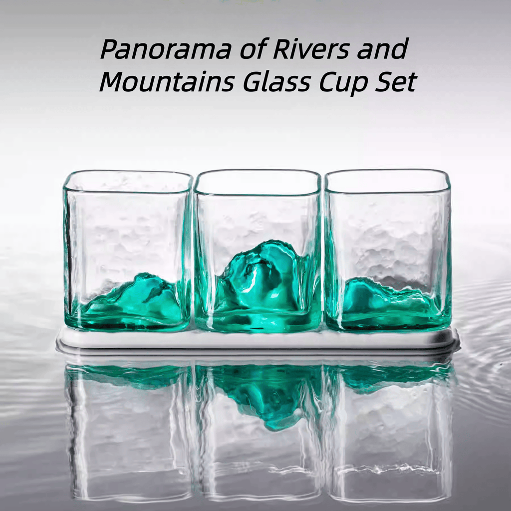 The Palace Museum Panorama of Rivers and Mountains Glass Cup Set