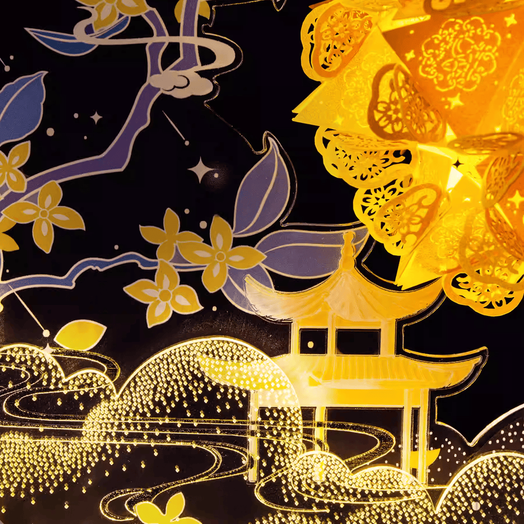 The Palace Museum Blossom & Moonlit Night Paper Carving Lamp