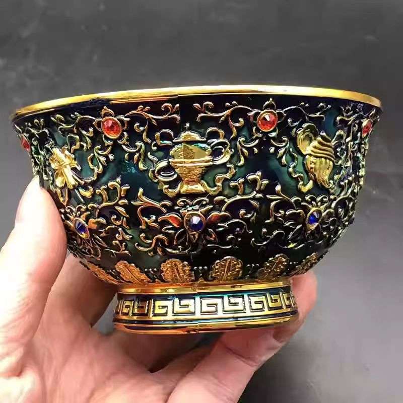 The Cloisonne Auspicious Eight Treasures Gilded Bowl