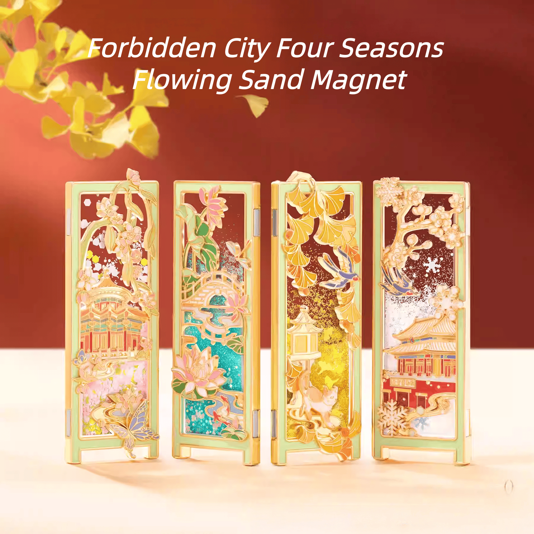 The Palace Museum Forbidden City Four Seasons Flowing Sand Magnet