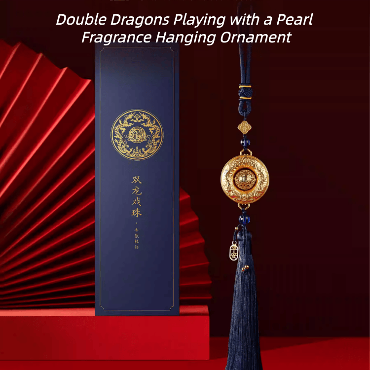 The Palace Museum Double Dragons Playing with a Pearl Car Air Freshener Ornament