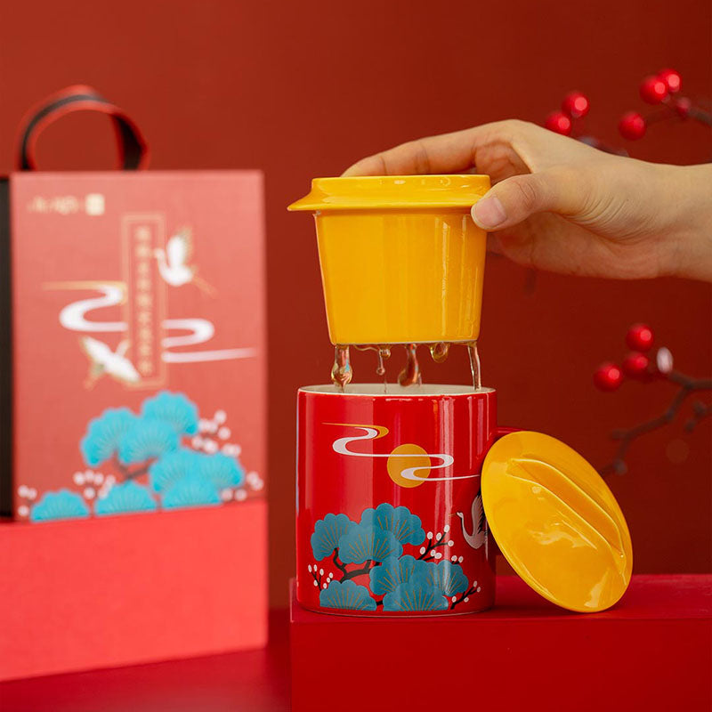 Shangxinle Forbidden City Auspicious Crane Ceramic Tea Cup