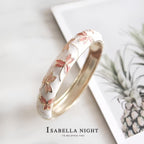 The Cloisonne Blue Dragonfly Carved Red Maple Leaf Bracelet Women's