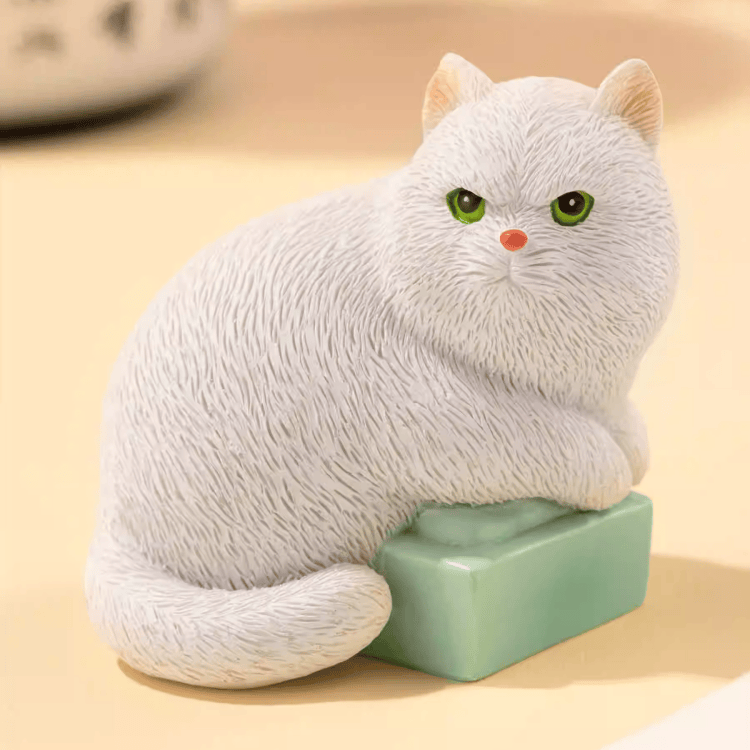The Palace Museum Cute White Guardian Cat Creative Ornament for Car & Desktop