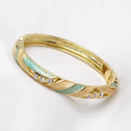 The Cloisonne Enamel Gold-Plated Minimalist Vintage Open Bangle