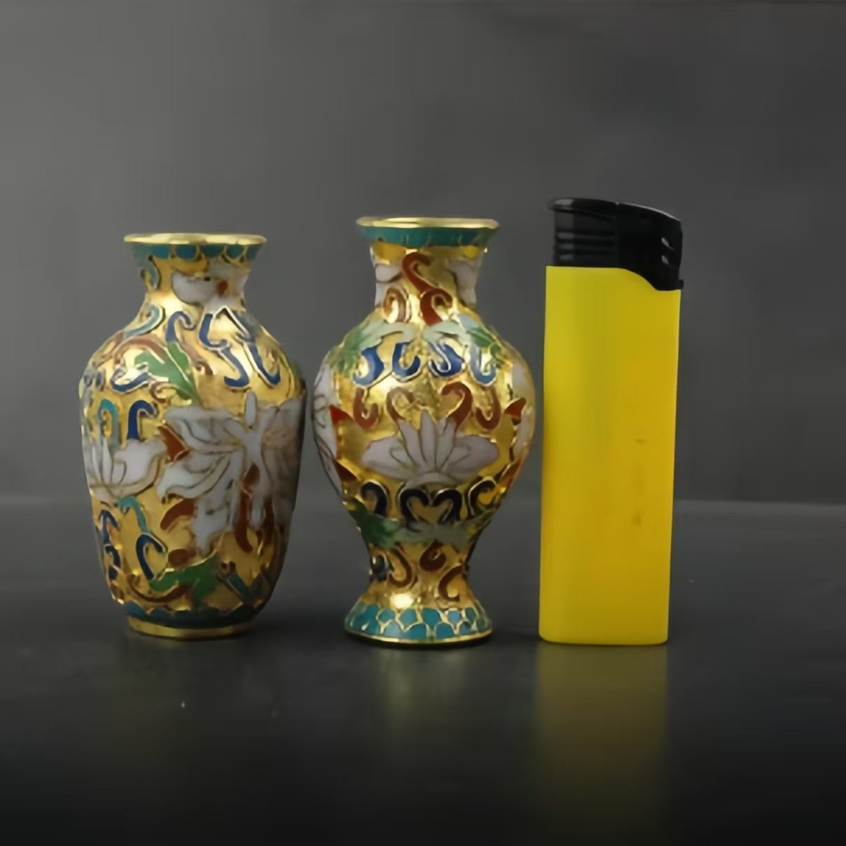 The Cloisonne Gold-Plated Polished Four-Piece Vase Set
