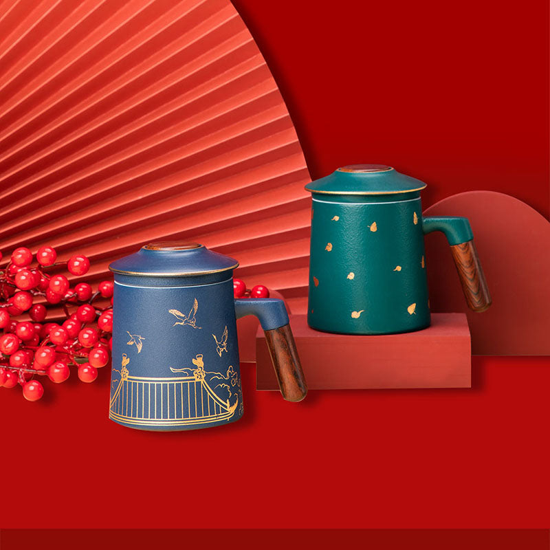 Shangxinle Forbidden City Auspicious Sign Ceramic Office Tea Leakage Cup