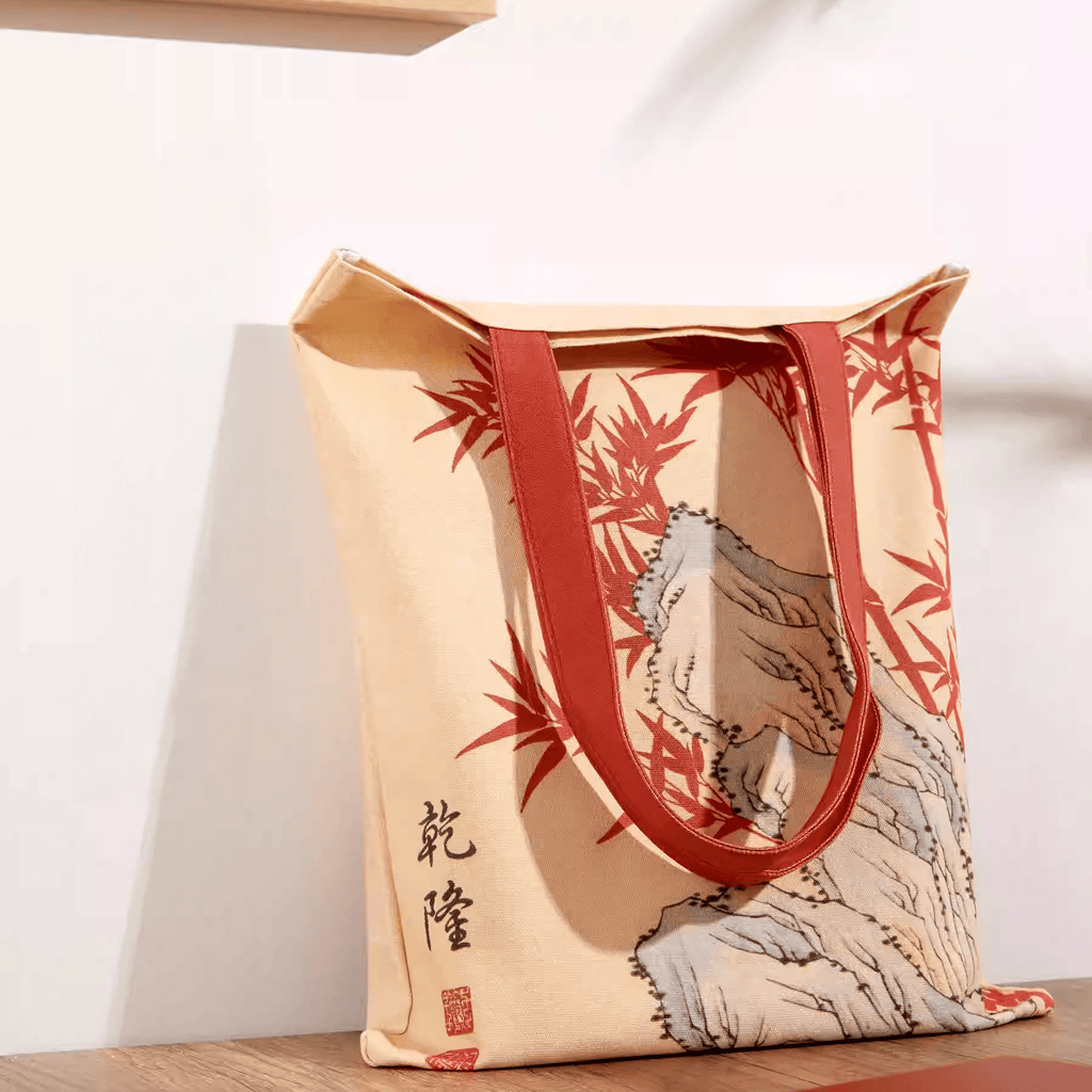 The Palace Museum Vermilion Bamboo Canvas Tote Bag