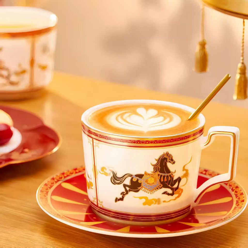 The Palace Museum Celestial Horse Auspicious Cup & Saucer Creative Gift Set Coffee Mug