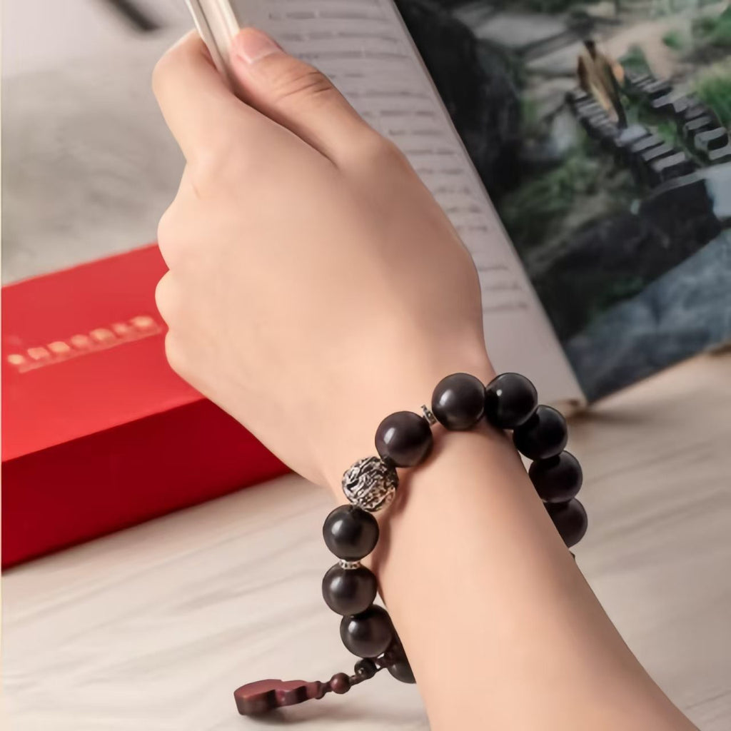 The Palace Museum Dragon-Patterned Rosewood Wooden Bracelet Gift