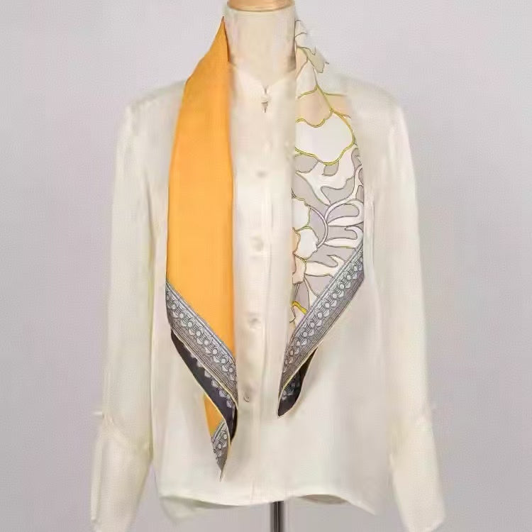 Rui Fu Xiang Mulberry Silk Square Women's Scarfs 1