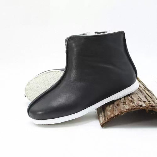 NeiLan Sheng Cowhide Leather Zipper Li'an High-Top Cotton Men's Shoes