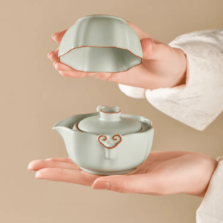 The Palace Museum Ru Kiln Ruyi Travel Gaiwan Set