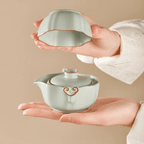 The Palace Museum Ru Kiln Ruyi Travel Gaiwan Set