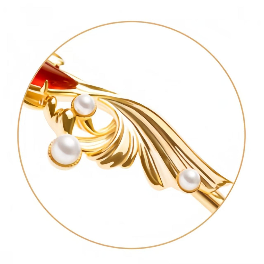 The Palace Museum Koi Red Agate Hairpin