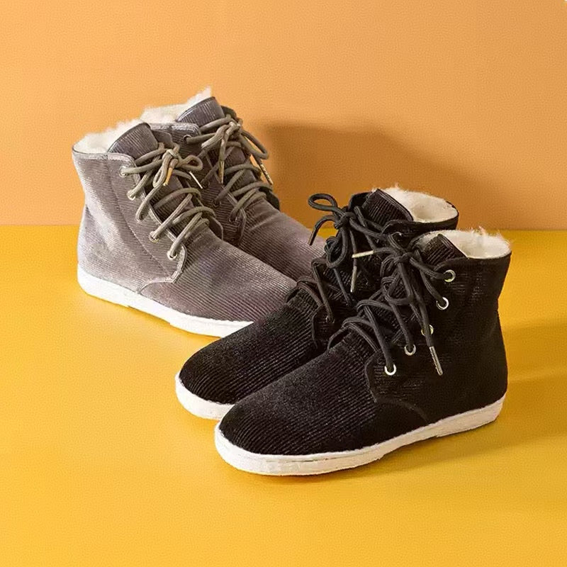 Neilan Sheng Wool Lining Corduroy Five-Eyelet Women's Boots