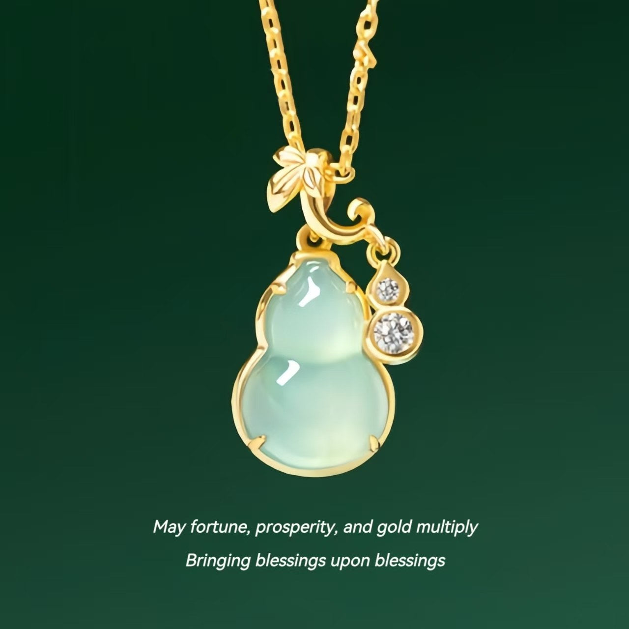 The Palace Museum Jade Gourd Pendant Bracelet Necklace Gift Set