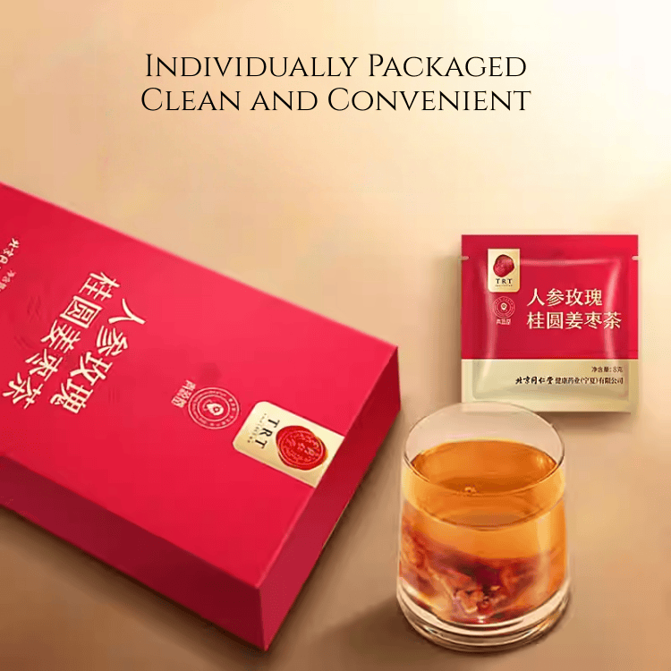 Beijing Tongrentang Ginger Jujube Ginseng Rose Longan Herbal Tea
