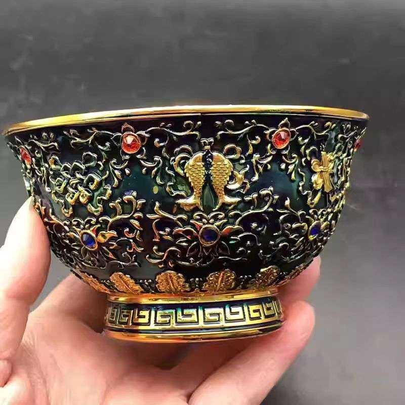The Cloisonne Auspicious Eight Treasures Gilded Bowl