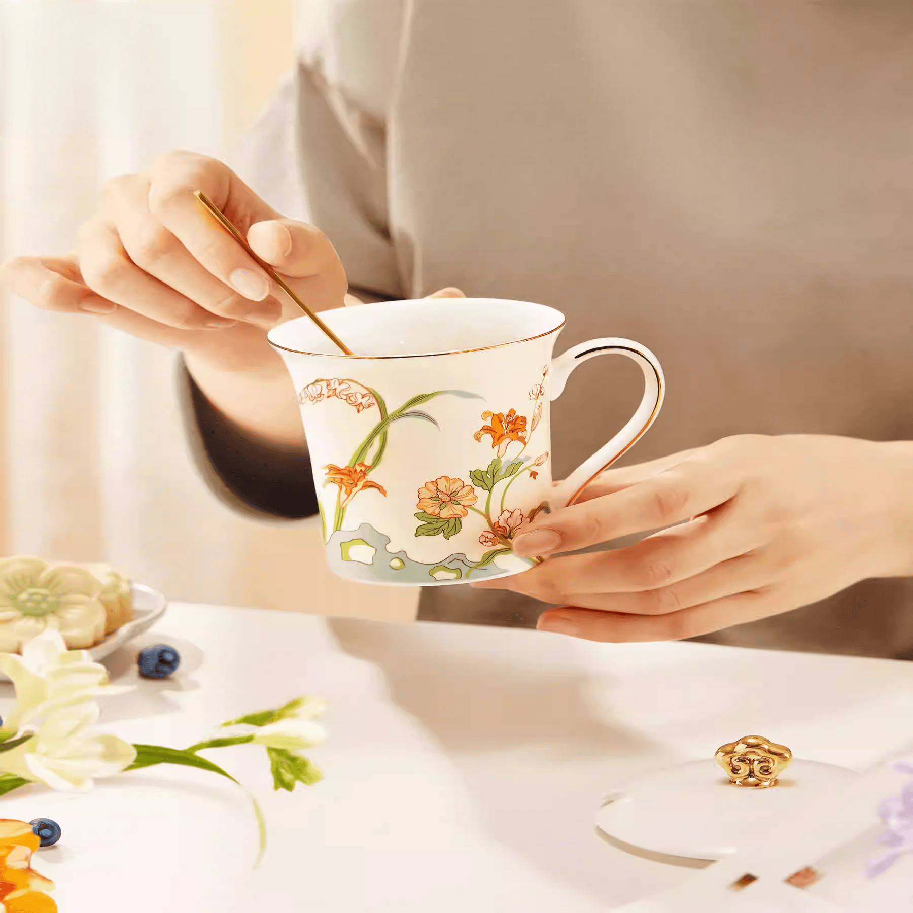 The Palace Museum Daylily Carefree Bone China Mug