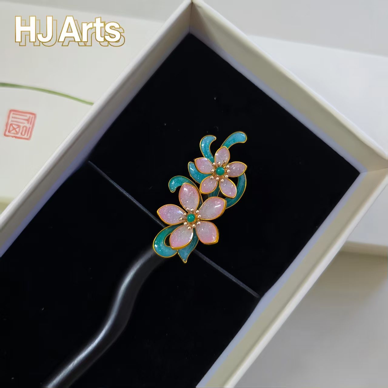 The HJ•Arts Cloisonne Enamel Finished New Chinese-Style Hairpin