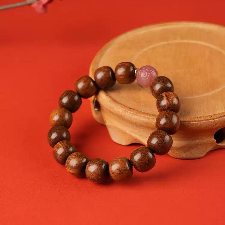 Shangxinle Forbidden City Papua New Guinea Rosewood Spiral Bead Bracelet