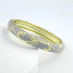 The Cloisonne Bangle Bracelet - Wide Band & Large Circle Women's Enameled