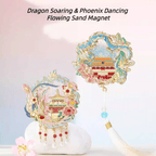 The Palace Museum Dragon Soaring & Phoenix Dancing Flowing Sand Magnet