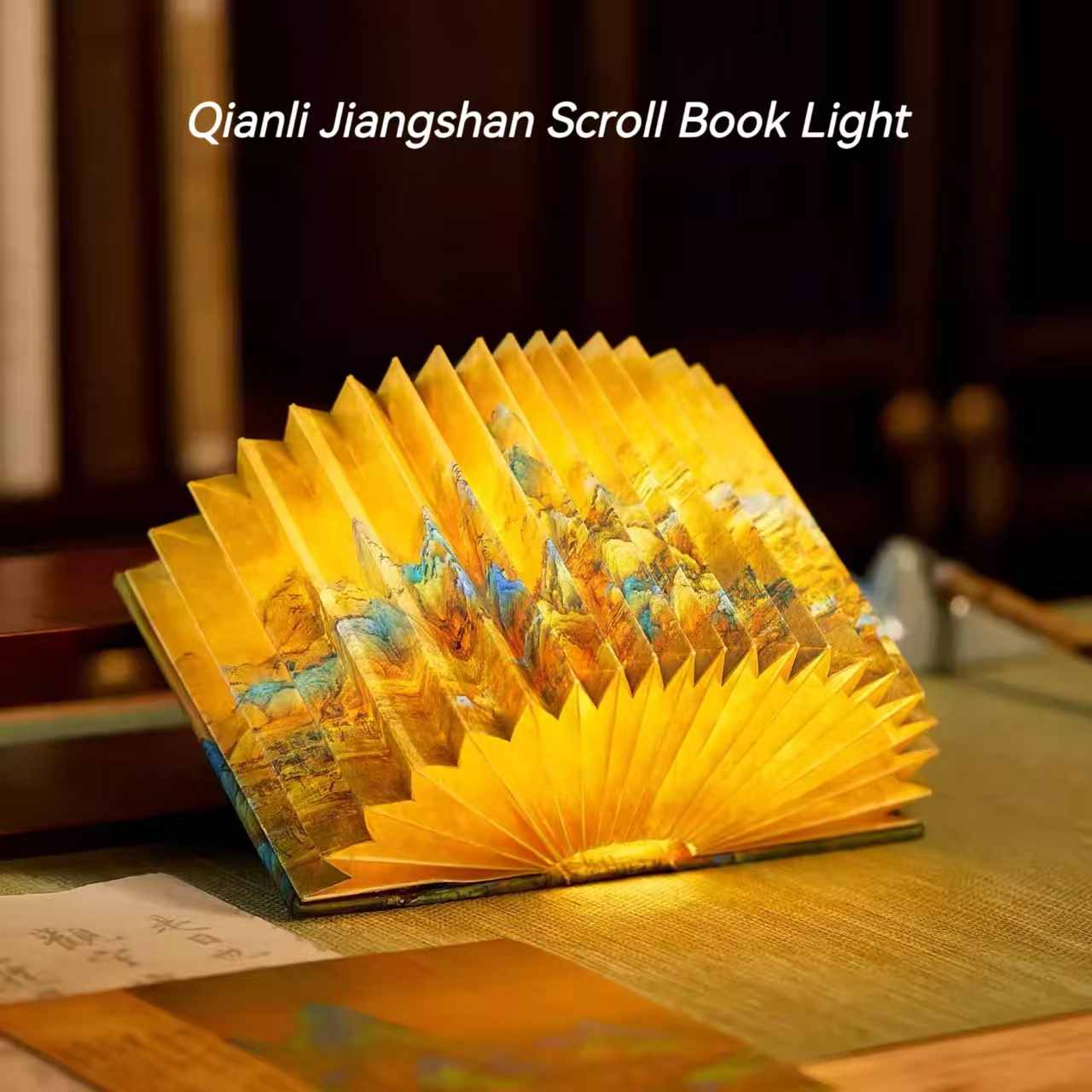 The Palace Museum Qianli Jiangshan Scroll Book Night Light