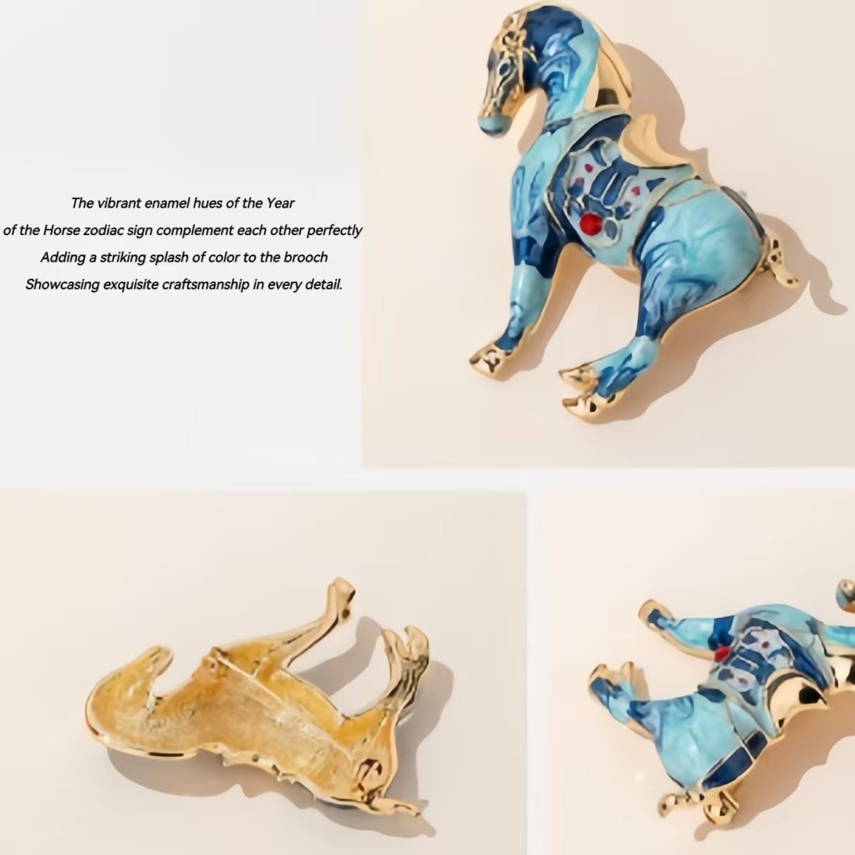 The Cloisonne Horse Year Brooch Premium Light Luxury Women's Pin